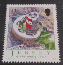 Load image into Gallery viewer, QUEEN ELIZABETH II JERSEY TOWERS DECIMAL STAMPS MNH IN STAMP HOLDER
