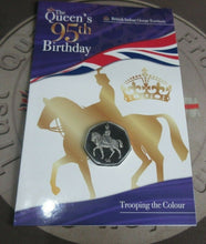 Load image into Gallery viewer, Trooping The Colour 2021 Queen&#39;s 95th Birthday 50p Coin BIOT Diamond Finish Pack
