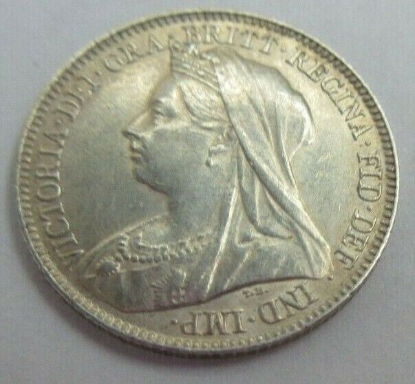 1897 QUEEN VICTORIA VEILED HEAD 6d SIXPENCE IN CLEAR FLIP