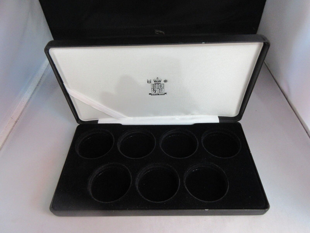 ROYAL MINT BLACK LEATHERETTE COIN BOX ONLY WILL HOLD £5 CROWN SIZE - NO COINS