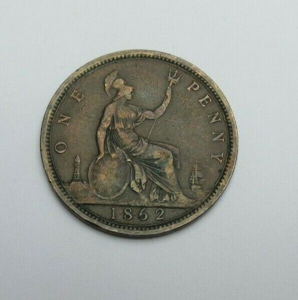 1862 QUEEN VICTORIA YOUNG HEAD PENNY 6 G VF SPINK REF 3954
