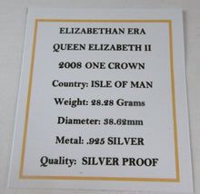Load image into Gallery viewer, THE ELIZABETHAN ERA SILVER PROOF GIBRALTAR 2008 ONE CROWN COIN BOX &amp; COA
