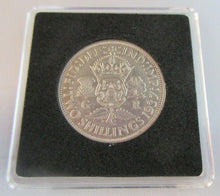 Load image into Gallery viewer, 1937 KING GEORGE VI BARE HEAD .500 SILVER FLORIN TWO SHILLING COIN WITH CAPSULE
