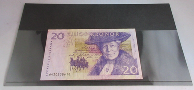 2000 SWEDEN 20 KRONOR BANKNOTE 20 KRONOR IN CLEAR FRONTED HOLDER