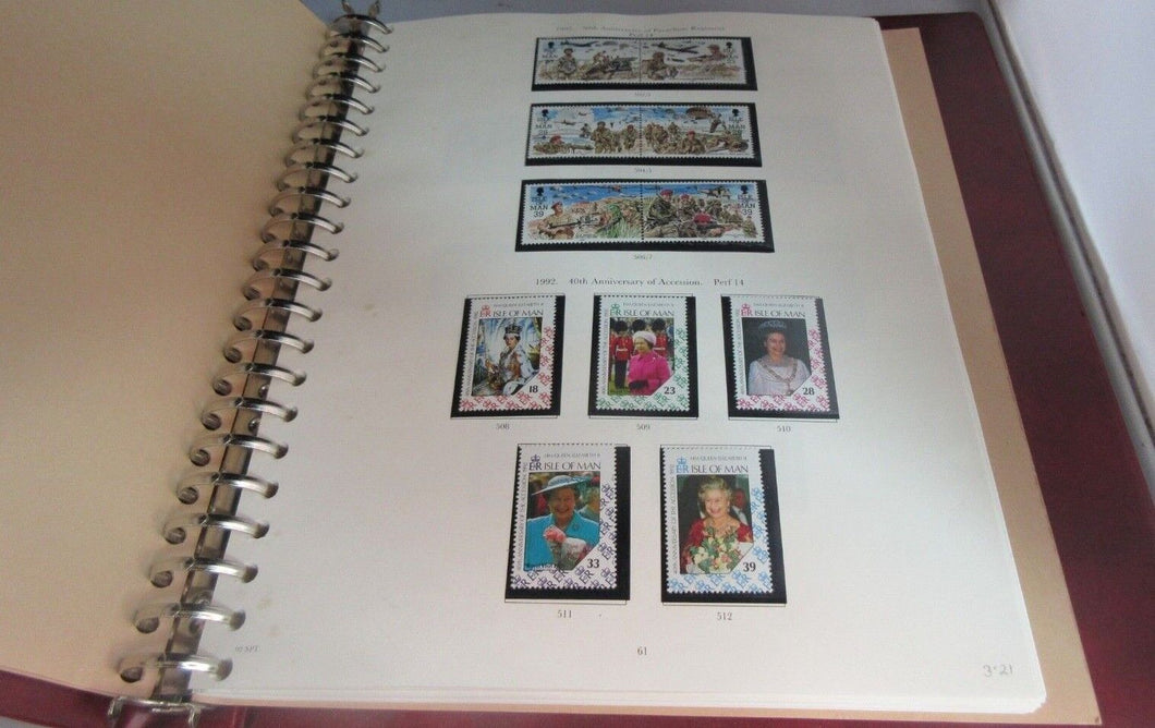 1992-1999 ISLE OF MAN STANLEY GIBBONS COMPLETE OF ALL STAMPS & PADDED ALBUM