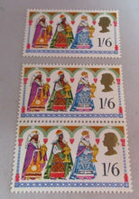 Load image into Gallery viewer, VARIOUS CHRISTMAS STAMPS X 11 MNH 1966-1969 IN CLEAR FRONTED STAMP HOLDER
