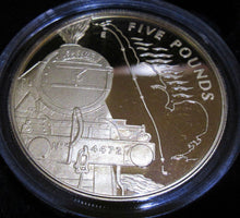 Load image into Gallery viewer, 2006 ROYAL MINT GOLDEN AGE OF STEAM TRAINS £5 SILVER PROOF COIN CHANNEL ISLANDS
