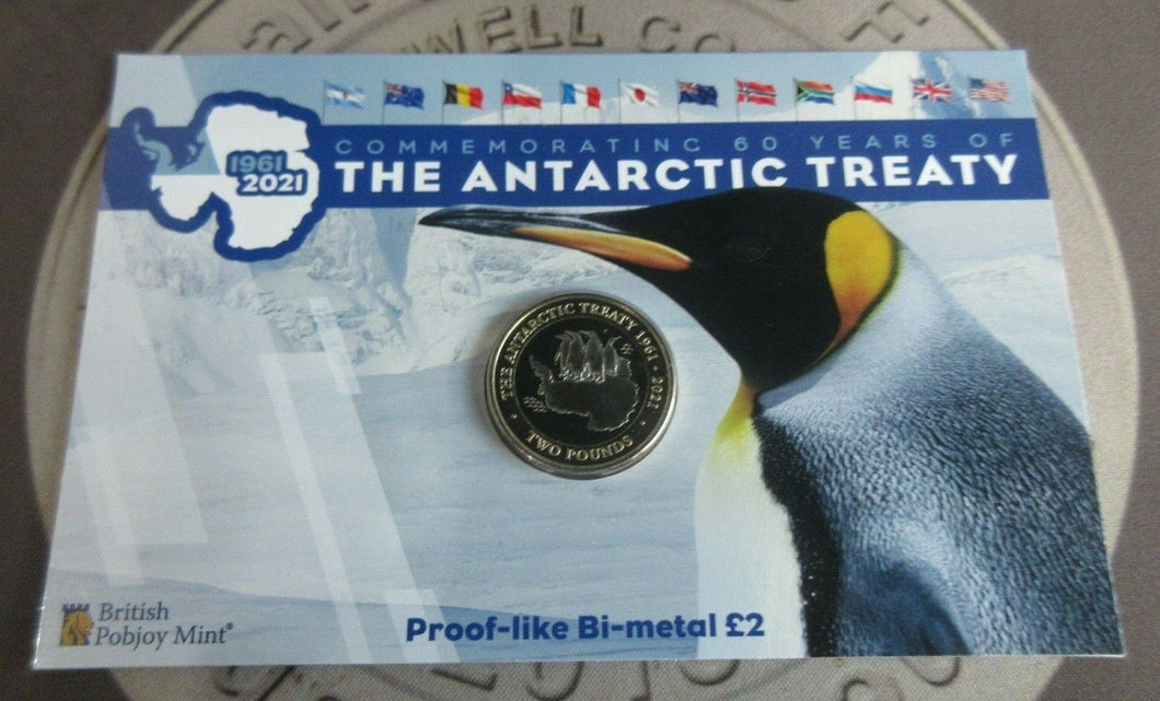 2021 The Antarctic Treaty BAT Diamond Finish £2 Coin In Sealed Pack (X)