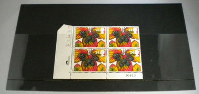 1993 THE FOUR SEASONS AUTUMN BLACKBERRY 24p BLOCK OF 4 STAMPS MNH