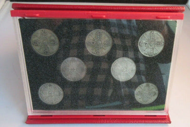 1920-1926 2ND COINAGE KING GEORGE V BARE HEAD F & ABOVE SILVER FLORIN 7 COIN SET