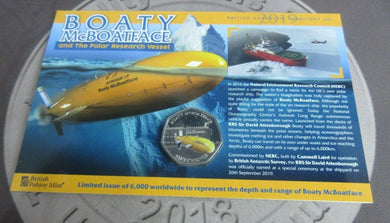 2019 Boaty McBoatFace BAT BUnc Coloured Cupro Nickel Diamond Finish 50p Coin