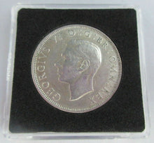 Load image into Gallery viewer, 1945 GEORGE VI BARE HEAD COINAGE HALF 1/2 CROWN EF+ IN QUADRANT CAPSULE
