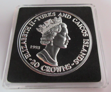 Load image into Gallery viewer, 1993 QEII CORONATION ANNIVERSARY SILVER PROOF 20 CROWNS COIN BOX &amp; COA
