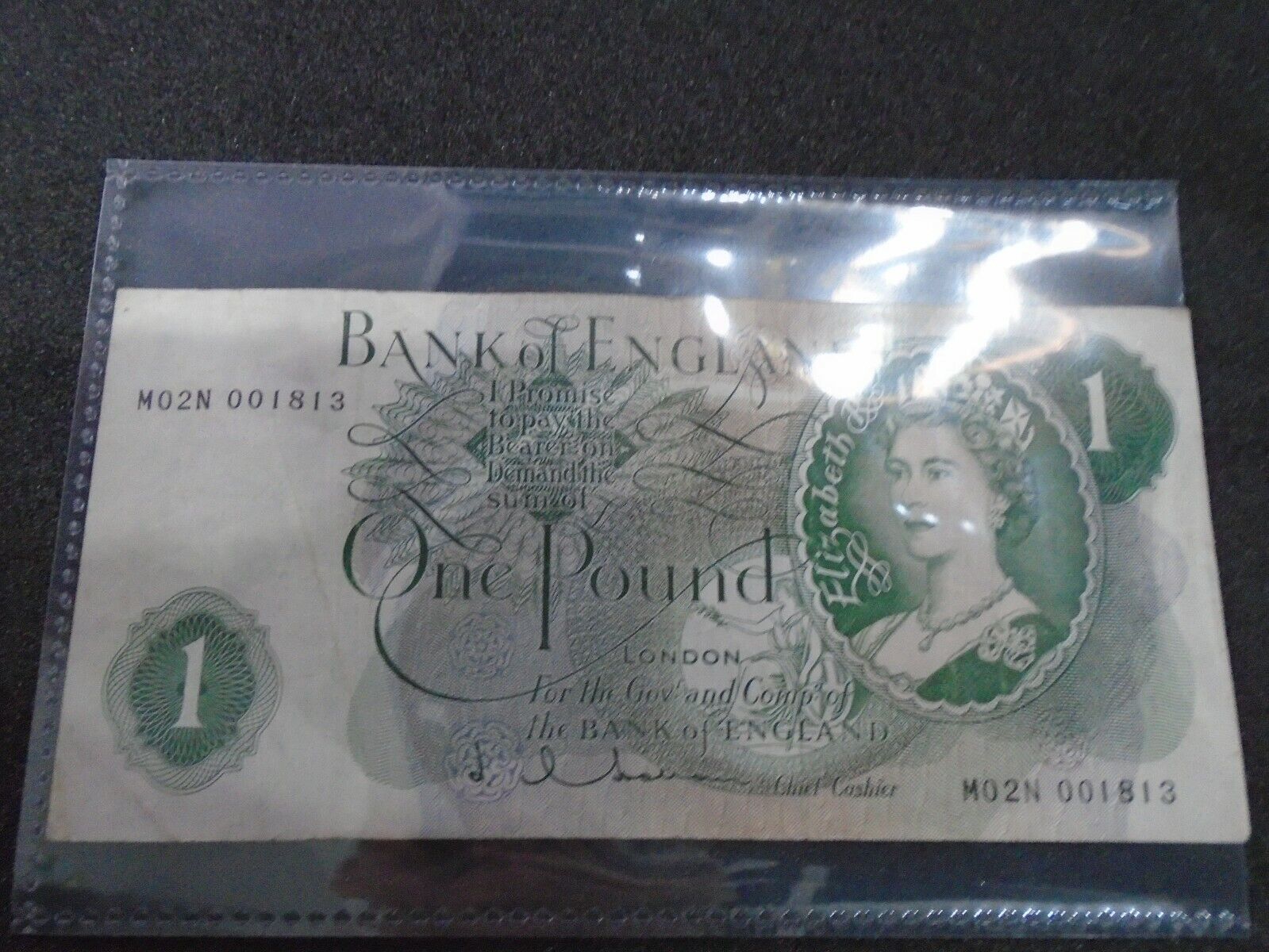 £1 BANK NOTE HOLLOM 1962 - 1966 REPLACEMENT G NOTE M02 001813 EF 40 ...