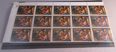 1967 ADORATION OF THE SHEPHERDS 3d QUARTER SHEET 30 X STAMPS MNH & STAMP HOLDER