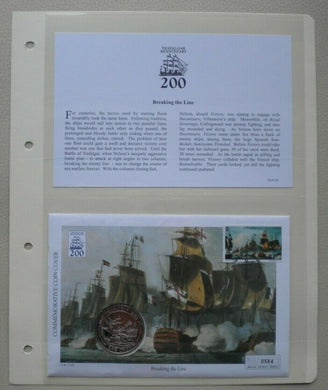 1805-2005 BREAKING THE LINE - PROOF GIBRALTAR 2005 1 CROWN COIN COVER PNC