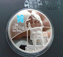 Load image into Gallery viewer, 2010 £5 Five Pound SILVER PROOF 2012 Olympic Games BE DARING BE FIRST  A0
