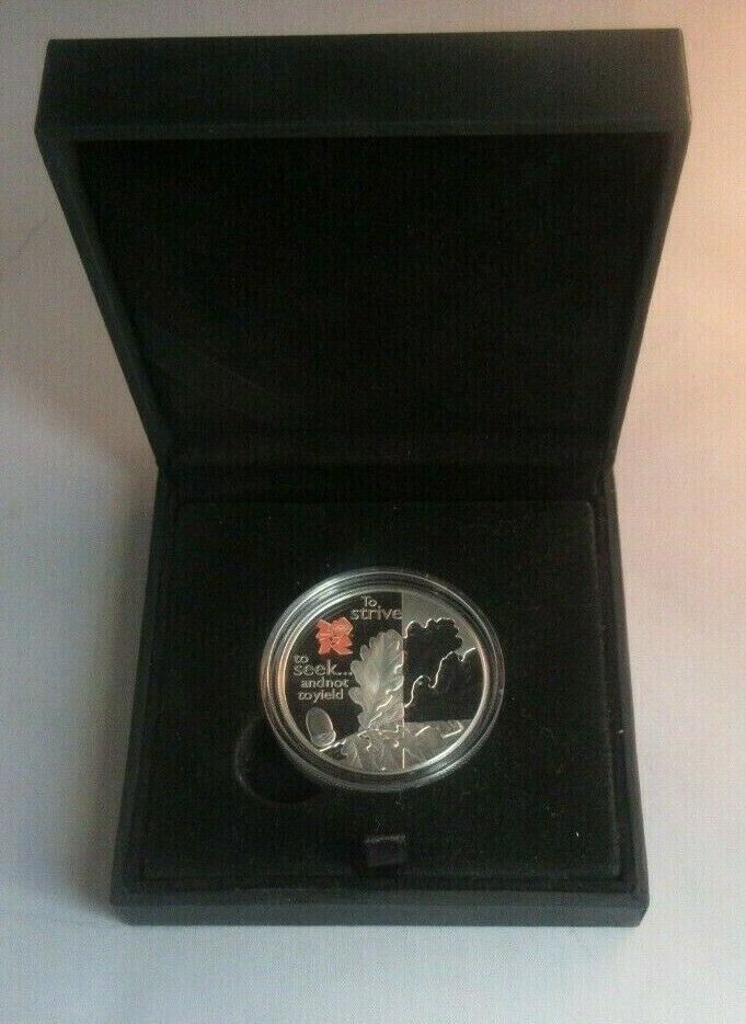 London Olympics 2010 Oak Leaf Body Series Silver Proof 1oz £5 UK Coin Boxed