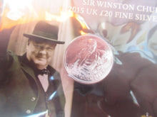 Load image into Gallery viewer, 2015 UK £20 .999 Silver Coin new From Royal Mint U.K Sir Winston Churchill pack
