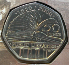 Load image into Gallery viewer, 1850-2000 150 YEARS OF PUBLIC LIBRARIES BUNC 2000 50 PENCE COIN COVER PNC
