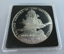 Load image into Gallery viewer, 1990 BATTLE OF BRITAIN MARSHALL ISLANDS PROOF $5 FIVE DOLLAR COIN IN BOX &amp; COA
