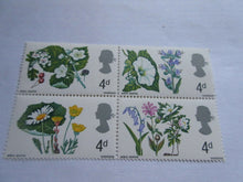 Load image into Gallery viewer, 1966 FLOWERS 4d BLOCK OF 4 STAMPS MNH WITH CLEAR FRONTED STAMP HOLDER
