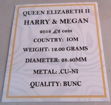 Load image into Gallery viewer, 2018 HARRY &amp; MEGAN QEII BUNC £2 TWO POUND COIN WITH QUAD CAPSULE &amp; COA
