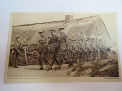 WWI KING GEORGE V AT THE FRONT LINE WITH CANADIAN TROOPS POST CARD B1