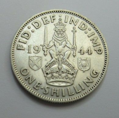 1944 SCOTISH SHILLING GEORGE VI 1ST COINAGE SPINK REF 4083 EF CC2 WAR YEARS