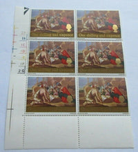 Load image into Gallery viewer, 1967 NATIVITY LOUIS LE NAIN BLOCK OF SIX ONE SHILLING &amp; SIXPENCE STAMPS MNH
