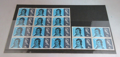 1965 QEII ROBERT BURNS 16 x PRE DECIMAL STAMPS MNH IN CLEAR FRONTED STAMP HOLDER