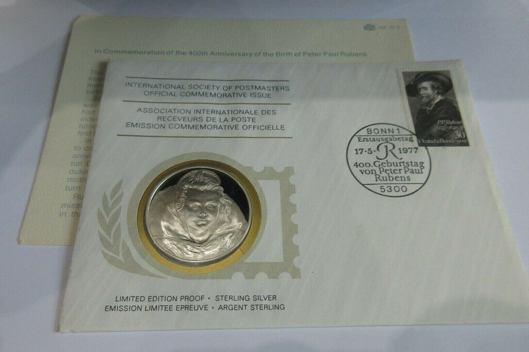 1977 Peter Paul Rubens INT'L Society of Postmasters Silver Proof Medal