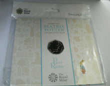 Load image into Gallery viewer, BEATRIX POTTER PETER RABBIT 2017 BU FIFTY PENCE IN SEALED ROYAL MINT PACK
