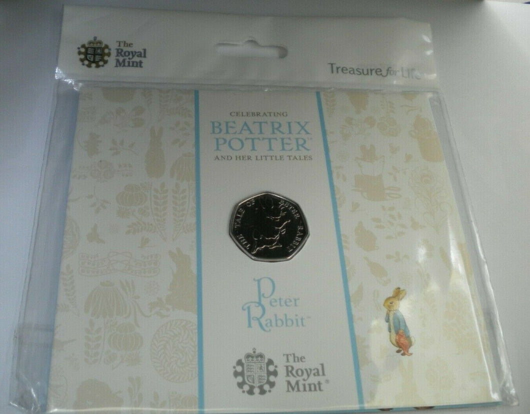 BEATRIX POTTER PETER RABBIT 2017 BU FIFTY PENCE IN SEALED ROYAL MINT PACK