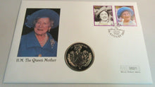 Load image into Gallery viewer, 1900-2002 HM QUEEN ELIZABETH QUEEN MOTHER PROOF SIERRA LEONE $1 COIN COVER PNC
