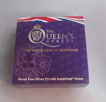 Load image into Gallery viewer, 2021 Queens Beasts £2 Silver proof coin The White Lion of Mortimer Only 475!
