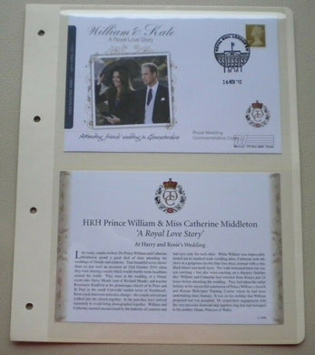 2011 WILLIAM & KATE - A ROYAL LOVE STORY- A FRIENDS WEDDING- COMMEMORATIVE COVER