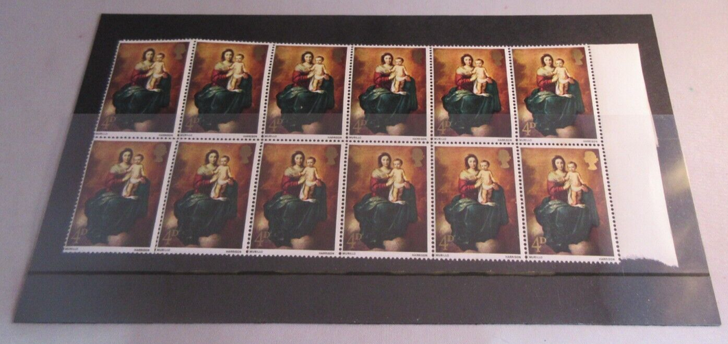 1967 MURILLO HARRISON MADONNA & CHILD 4d 12 X STAMPS MNH & STAMP HOLDER