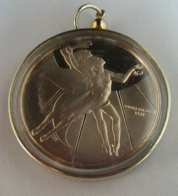 UNITED NATIONS FOR PEACE 1970 YOUTH FOR PEACE PROOF GOLD PLATED MEDALLION