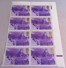 Load image into Gallery viewer, 1975 ANGELS WITH HARP &amp; LUTE 6 1/2P 8 X STAMPS MNH WITH STAMP HOLDER
