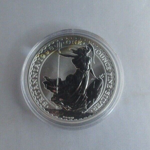 1998 Britannia Silver Reverse Frosted UK Royal Mint £2 Coin In Capsule