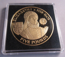 Load image into Gallery viewer, 2007 QEII ELIZABETH I HISTORY OF THE MONARCHY ALDERNEY S/PROOF £5 COIN BOX &amp; COA
