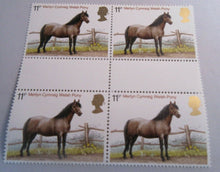 Load image into Gallery viewer, 1978 WELSH PONY 11p BLOCK OF 4 STAMPS MNH
