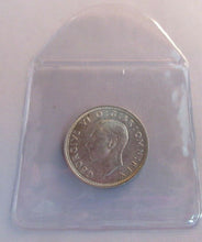 Load image into Gallery viewer, 1945 KING GEORGE VI BARE HEAD .500 SILVER UNC ONE SHILLING COIN &amp; CLEAR FLIP E1
