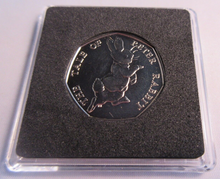 Load image into Gallery viewer, 2017 PETER RABBIT QEII BUNC 50P FIFTY PENCE COIN QUAD CAPSULE &amp; COA
