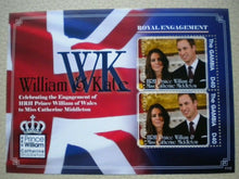 Load image into Gallery viewer, 2011 ROYAL ENGAGEMENT WILLIAM &amp; KATE 8 FEBRUARY THE GAMBIA  MINIATURE SHEET MNH
