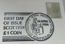 Load image into Gallery viewer, 1984 SCOTTISH £1 COIN COVER, ROYAL MAIL 16p STAMP, POSTMARK PNC
