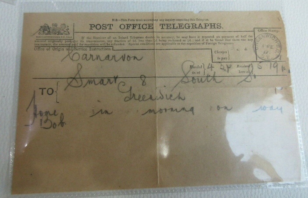 1917 WWI POST OFFICE TELEGRAPH HOME ROYAL ENGINEERS ARMY MEDICAL CORPS SG SMART