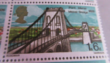 Load image into Gallery viewer, 1968 PORT MENAI BRIDGE 1s 6d 10 X STAMPS MNH IN CLEAR FRONTED STAMP HOLDER
