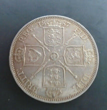 Load image into Gallery viewer, 1887 VICTORIA FLORIN TWO SHILLINGS JUBILEE BUST Spink 3925 SCARCE COIN Cc3
